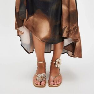 Free People Magnolia Mismatch Sandals in Gold